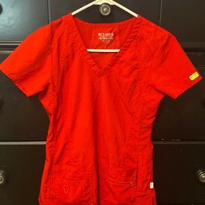 Red Scrub top